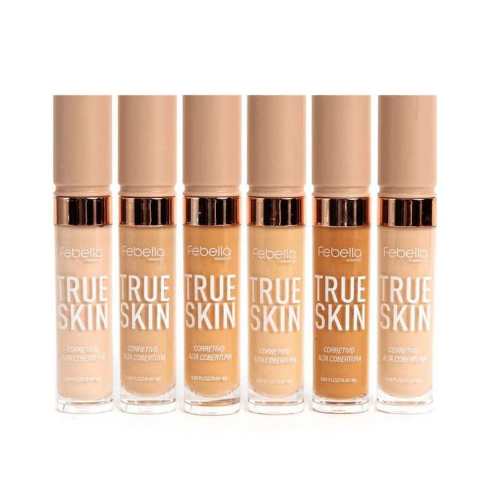 CORRETIVO TRUE SKIN FEBELLA - ALTA COBERTURA E EFEITO NATURAL 